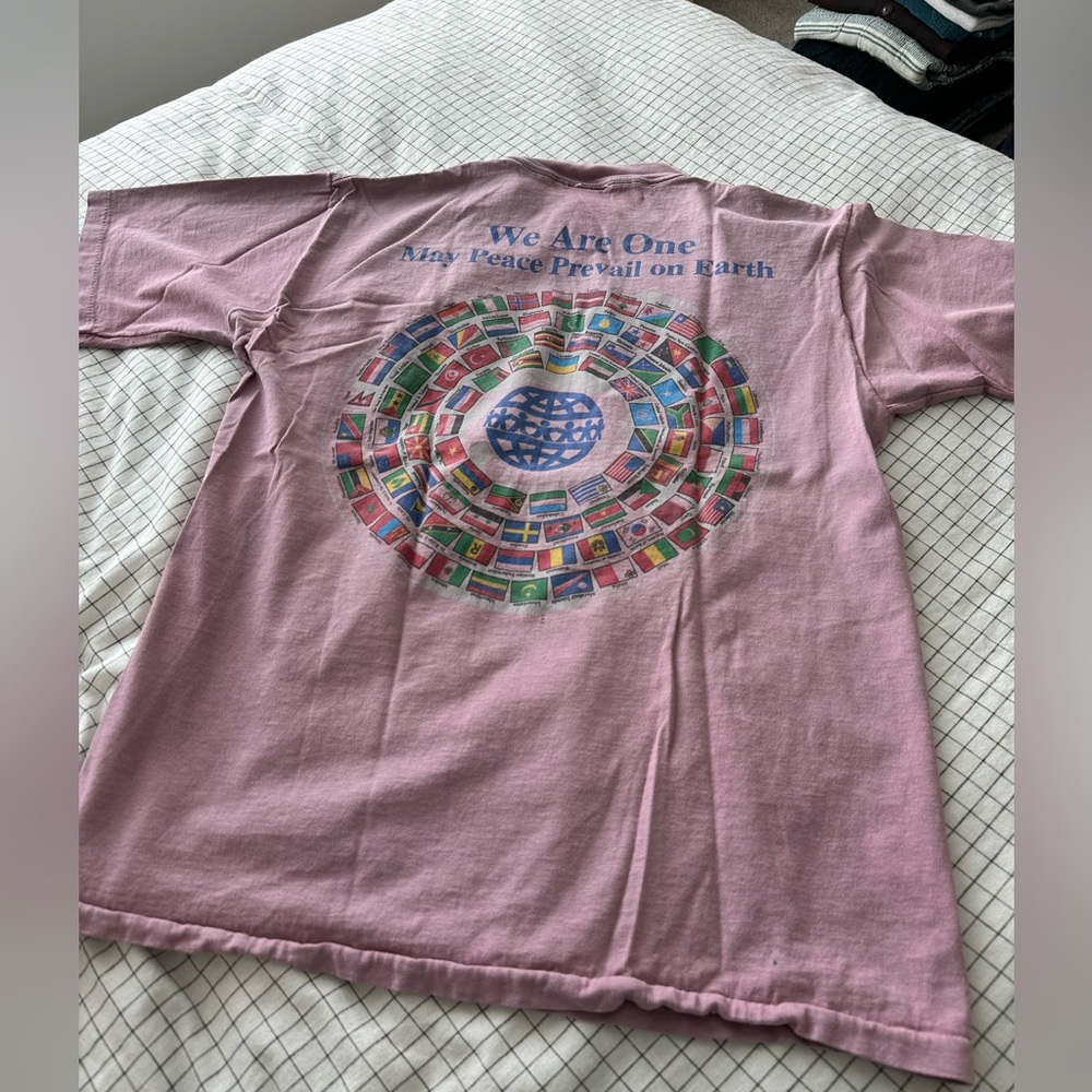 Vintage Tee “We Are One - May Peace Prevail on Earth”